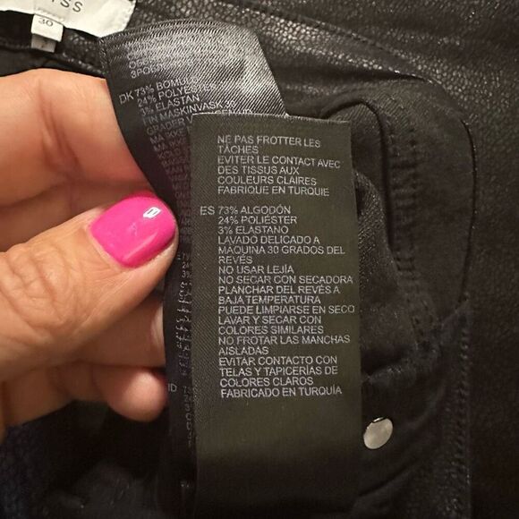 Reiss black coated azella mid rise jeans 30 - Picture 8 of 11